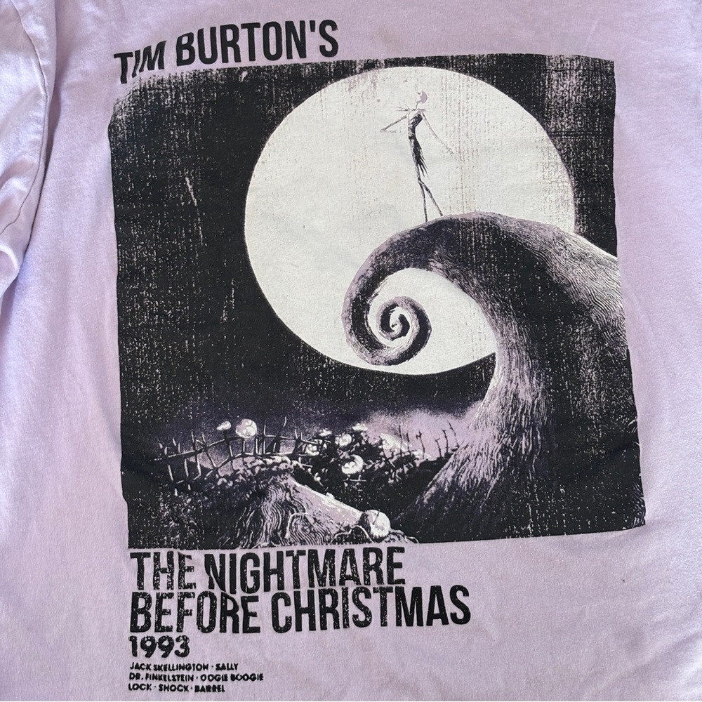 Disney Nightmare Before Christmas “Band Tee” Long Sleeve Shirt, M Light Purple - Picture 4 of 7